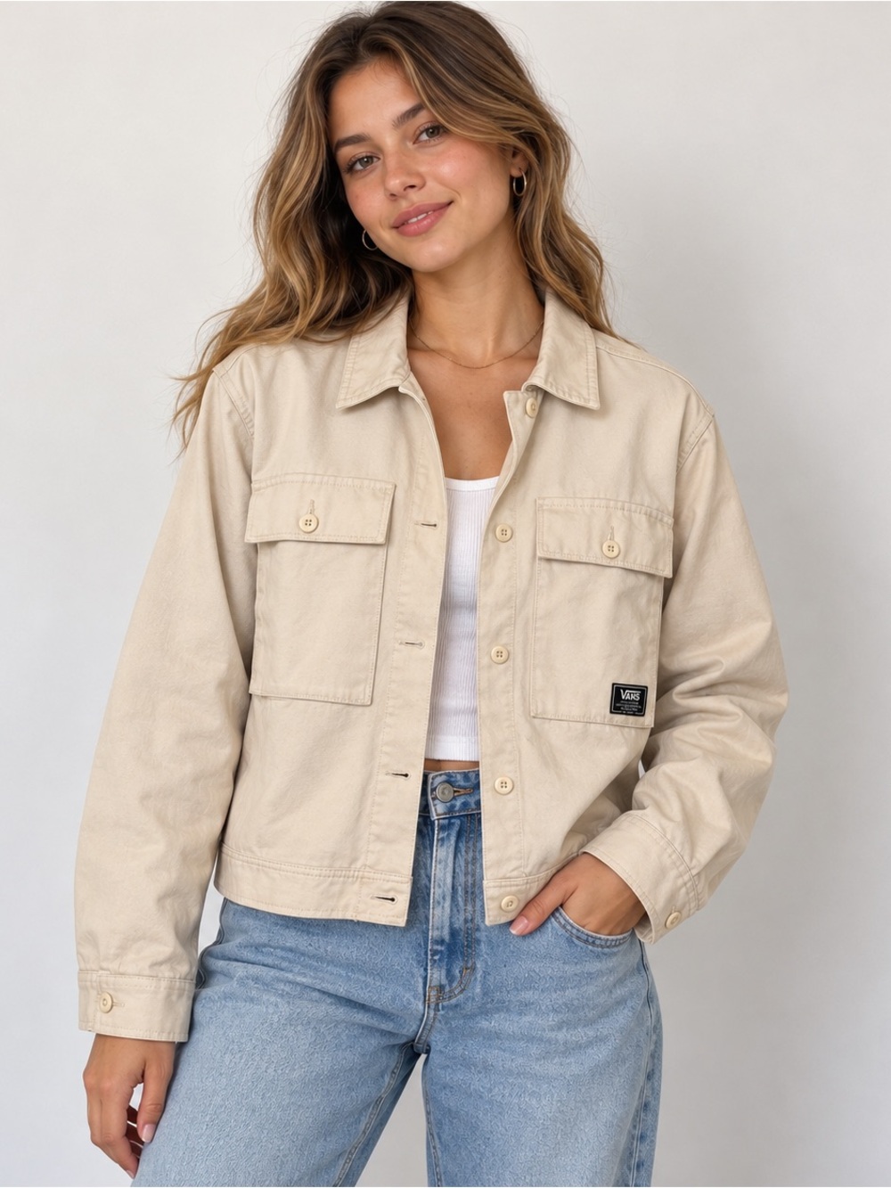 Vans 100% Cotton Beige Canvas Utility Workwear Jacket Size M - UNISEX
